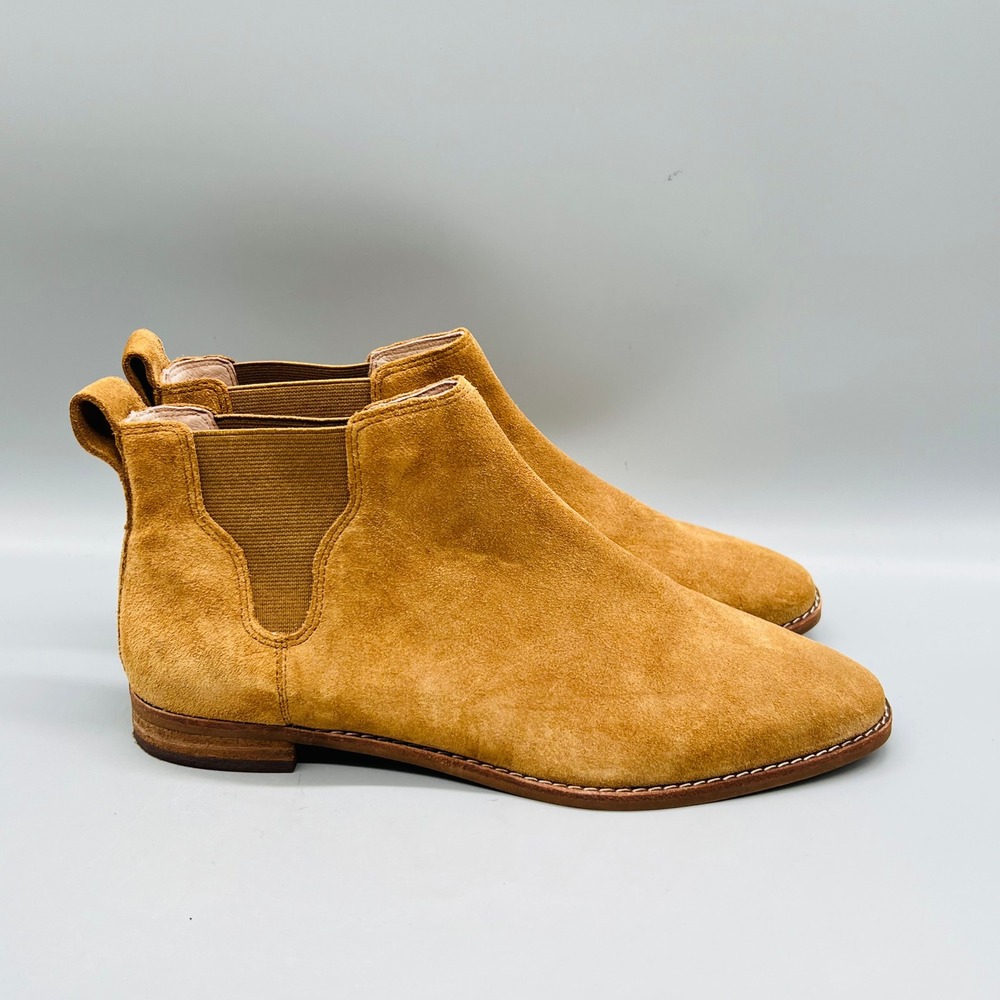 Madewell Boots Womens 8 Brown Suede Chelsea Pointed Toe Ankle Booties Shoes